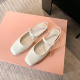 KYLETHOMASW  -  French Bag Head Mary Jane Sandals Women's One-word Buckle Belt Rear Empty Flat-soled Temperament Single Shoes
