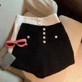 KYLETHOMASW  -  Sweet Hot Girl High Waisted Single Breasted Shorts for Women's Autumn and Winter Casual A-line Shorts Fashion Female Clothes