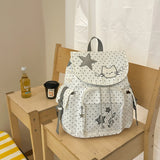 KYLETHOMASW  -  Star Polka Dot Bag Drawstring Mochila Outdoor Casual Mochilas Mujer Travel Backpacks Fashion Backpack Student Bags for Woman