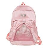 KYLETHOMASW  -  Large Capacity Doll Show Ita Mochila Transparent Mochilas Mujer Kawaii School Bag Student Bow Backpack Funny Nylon Bolsos