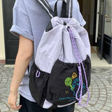 KYLETHOMASW  -  Cartoon Puppy Sport Racket Storage Backpack Lightweight Large Capacity Fitness Shoulder Bag Tennis Nylon Drawstring Fitness Bag