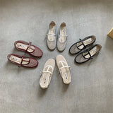 KYLETHOMASW  -  Summer Designer Cosy Mesh Heels Women Flat Shoes Fashion Round Toe Buckle Strap Casual Outdoor Dress Sandals