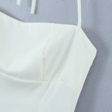 KYLETHOMASW  -  Vacation outfits party dresses for women Summer mini bodycon dress white evening dresses short black halter dress backless