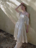 KYLETHOMASW  -  Summer Dress for Women New High-end Designed Temeprature Advanced Elegant Style Niche Chic Bright Silk Spliced Bead Dress