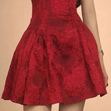 KYLETHOMASW  -  Y2k Red Floral Women Dresses A-line Sleeveless Sexy Vintage Mini Dress Korean Fashion High Waist Vestidos Mujer