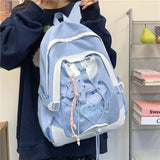 KYLETHOMASW  -  Women Students Contrast Color Patchwork Schoolbags Casual All Match Letter Printing Backpack Fashion Y2k Aesthetic Ins Backpacks