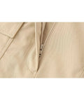Kylethomasw  Woman Chic High Waist Slim Hem Slit Skirts Women Elegant Casual Khaki Zipper Pocket Decorate Long Skirt Streetwear