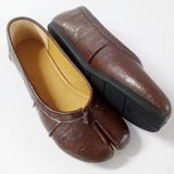 KYLETHOMASW  -  Split Toe Women Ballet Flats Fashion Tabi Shoes Casual Slip-on Loafers Ladies Pleated Leather Espadrilles Zapatillas Mujer