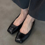 KYLETHOMASW  -  Mary Jane Square Toe Casual Low Heel Shoes 2025 Autumn New Fashion Daily Dress Up Temperament Women Flat Shoes Soft Soled Shoes