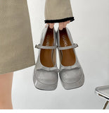 KYLETHOMASW  -  New Spring Platform Thick Heel Women Mary Jane Shoes Fashion Square Toe Shoes Ladies Elegant Height Increase Dress Shoes