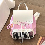 KYLETHOMASW  -  Bow Transparent Mochila Student Ita Bag Large Capaci Mochilas Mujer Sweet Cool Girls Backpack Student Bags for Woman Bolsas