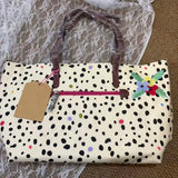 KYLETHOMASW  -  Japanese Retro Polka Dot Floral Tote Bag Women Print Large Capacity Shoulder Bag Ladies Harajuku Everyday Versatile Handbag Chic