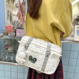 KYLETHOMASW  -  Dot Print Transparent Ita Bag Versatile Crossbady Bolsos Mujer Hand Bags for Woman Square Sac Femme Y2k Bolsas Zipper Bolso