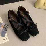 KYLETHOMASW  -  Bow Women Mary Jane Shoes Flats Ballet Shoes Casual Square Toe Sandals Summer 2025 Trend Running Hiking Shoes Dress Sandalias