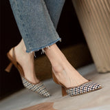 KYLETHOMASW  -  Pointed Toe Women's Sandals Elegant Slippers High Heels Shoes 2025 Summer Sexy Brand Slingback Shoes Dres Pumps Mujer De Slides