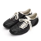 KYLETHOMASW  -  Women's Black Casual football Style Sneakers Flats Chic Shoelaces Comfy Walking Shoes Woman Trainers High Quality