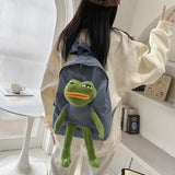 Kylethomasw Three-dimensional Frog Doll Backpacks Women Oxford Bagpack Male Rucksack Shoulder Bag For Teenage Girl School Bag Mochila Bolsa