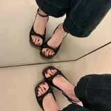 KYLETHOMASW  -  Women Butterfly-knot High Heel Fashion Summer Satin Slippers Ladies Outdoor Slip on Slipper Thin Sandal Dress Slides Shoes