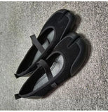 KYLETHOMASW  -  Fashion Split toe Faux suede Patchwork Women Tabi Ballet Flats Spring Autumn Mary Janes Walking Loafers Casual Girls Dance Shoes