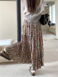 KYLETHOMASW  -   Winter Loose Maxi Skirts Women Chic Florals New Daily High Waist Streetwear Chic  Casual Printed Gentle Sweet