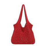 KYLETHOMASW  -  Women's Knitted Hollow Tote Bag Fresh Casual Aesthetic Daily Travel Shoulder Hobo Bag New Soft Fashion Simple Handbags