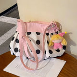 KYLETHOMASW  -  Polka Dot Tote Bag Shoulder Crossbady Bags Commuter Casual Bolsa High Capaci Bolsos mujer Ins Canvas Bolsas Sac Femme