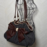 KYLETHOMASW  -  Luxury Design Fashion Dots Shoulder Bags Y2k Aesthetic Office Lady Elegant  Handbags Contrast Color Chic Bow Underarm Bag Women