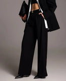KYLETHOMASW  -  Minimally Sophisticated Suit with Wide Leg Pants for Women Spring New High Waisted Drape