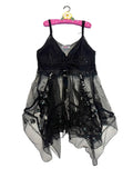 KYLETHOMASW  -  New Summer European and American Punk Style Y2k Subculture Rock Perspective Hollowed Out Veil Suspender Dress For Women