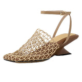 KYLETHOMASW  -  Summer Wedges Heel Fashion Women Sandals Casual Hollow Out Breathable Ladies Cover Toe Sandalias