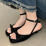 KYLETHOMASW  -  Black Footwear Ladies Thin Heels Shoes New 2025 Female Fashion Butterfly-Knot Shallow Women Pumps Heels Shoes Sandals