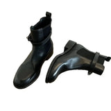 KYLETHOMASW  -  Retro British Style Mid-Calf Boots Metal Belt Round Toe Short Chelsea Boots Autumn Winter New Thick Heel Short Boots for Women