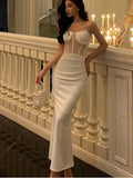 KYLETHOMASW  -  Women New Sexy Elegant Party Dress Sleeveless Corset Slim Spring Summer Club Prom Robe Wedding Vestidos Mujer Knitwear