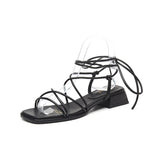 KYLETHOMASW  -  Strap Low Heel Sandals for Womens Summer New Roman Strap Toe Fashion Flat Shoes for Women's Designer Sandals Ladies Shoes