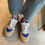 KYLETHOMASW  -  2025 Women Sneakers Spring Summer Outdoor Casual Mixed Colors Genuine Leather Cross-Tied Shoes Woman Flats Platforms