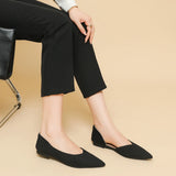 KYLETHOMASW  -  New Women D'orsay Flats Shoes Stretch Soft Ballerinas Loafers Femmes Pointed Toe Slip On Moccasines Fly Weaving Princess Ballets
