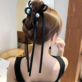 Kylethomasw Fairy Bowknot Hair Clips Ribbon Women Ballet Art Streamer Clamp Hairpin Bow Shark Cawl Clips Girls Hair Accessories