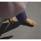 KYLETHOMASW  -  New trendy retro pointed-toe net fabric flat shoes in a single style, suitable for all occasions, Mary Jane style women's shoes.