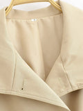 KYLETHOMASW  -  Fashionable And Versatile With Belt Khaki Trench Coat Women Long Sleeve Lapel Collar Autumn Winter Loose Windbreaker