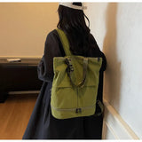 KYLETHOMASW  -  New Women Vintage Simple Backpacks Outdoor Travel Grunge Underarm Bags Y2k Aesthetic Cargo Solid Shoulder Handbags Trendy
