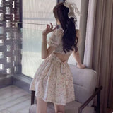 KYLETHOMASW  -  Print Floral Mini Dresses Puff Sleeve Mori Girl Style Sweet Spring Summer Women Dress Korean Fashion Vestidos Mujer