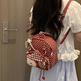KYLETHOMASW  -  Sweet Kawaii Girls Dots Mini Backpacks Women Y2k Aesthetic Plaid Shoulder Crossbody Bags Fashion Transparent Handbags for Gifts