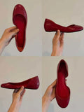 KYLETHOMASW  -  Summer New Small-Batch Simple Round-Toe Shallow Flat Shoes for Women, Fashionable Commuter Elegant Grandma Shoes