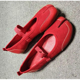KYLETHOMASW  -  Fashion Split toe Faux suede Patchwork Women Tabi Ballet Flats Spring Autumn Mary Janes Walking Loafers Casual Girls Dance Shoes