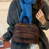 KYLETHOMASW  -  Luxury Design Casual All Match Mini Handbags Women Sweet Y2k Aesthetic Plaid Backpacks Japanese Girls Fashion Vintage Schoolbags