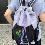 KYLETHOMASW  -  Cartoon Puppy Sport Racket Storage Backpack Lightweight Large Capacity Fitness Shoulder Bag Tennis Nylon Drawstring Fitness Bag