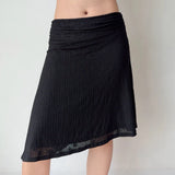 KYLETHOMASW  -  French Vintaeg Pleater Low Waist A-line Jacquard Skirt Y2k Fashion Elegant Vacation Casual Women Jupe Lrregular Design Skirts