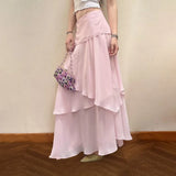 KYLETHOMASW  -  Long Skirts Women French Style Elegant Irregular Slim Sexy Fashion Ruffles Temperament Sweet Skirt Female Party Casual
