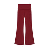 Kylethomasw Korean Retro Splicing Solid Color All-match Casual Pants Women 2024 Autumn New Fake Two-piece Low Waist Sexy Slim Wide Leg Pants