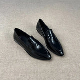 KYLETHOMASW  -  Fashion Women's Shoes Retro Luxury Genuine Leather Loafers for Woman Handmade Britain Casual Shoes Designer Shoes Zapatos Mujer